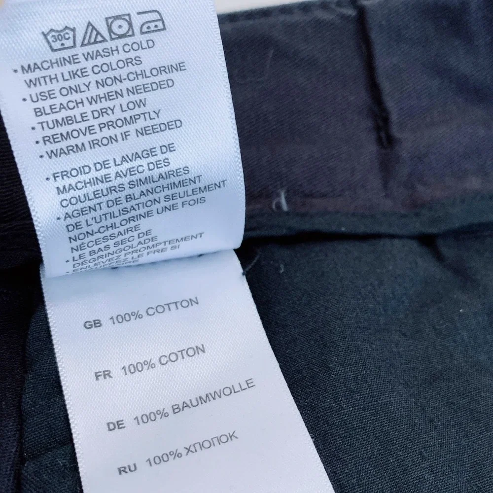 HB Harbor Bay Chino Waist-Relaxer Pants Men 46x32 Black Straight Leg Flat Front